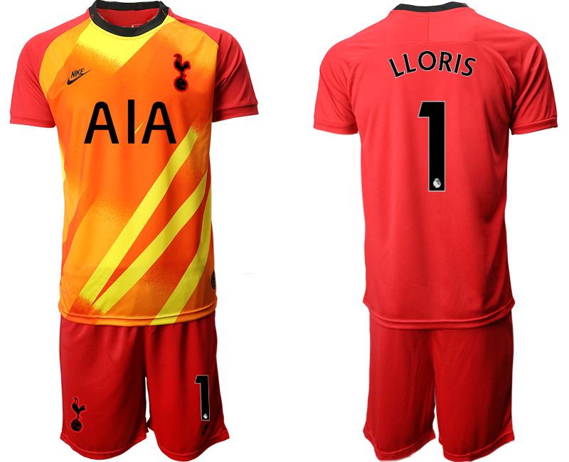 Men 2019-2020 club Tottenham Hotspur red goalkeeper #1 Soccer Jerseys->tottenham jersey->Soccer Club Jersey
